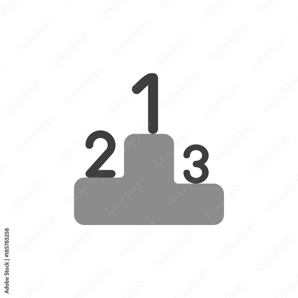 Poster flat design vector concept of one, two and three numbers on podium