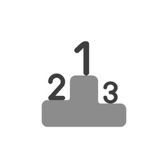Flat design vector concept of one, two and three numbers on podium