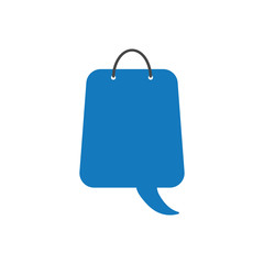 Flat design vector concept of speech bubble shopping bag