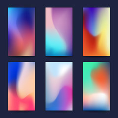 Abstract fluid 3d shapes vector trendy liquid colors backgrounds set