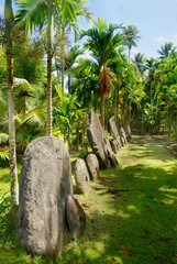 Rai, or stone money in Gael bank on the island of Yap, Micronesia
