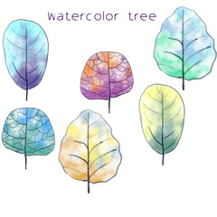 Obraz premium Colorful watercolor tree