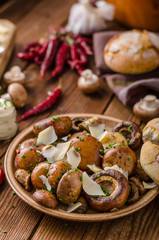 Mushrooms salad, parmesan and mayo
