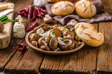 Mushrooms salad, parmesan and mayo