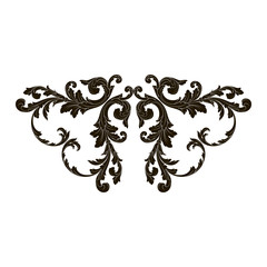 Classical baroque ornament vector 
