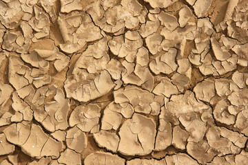 Ausgetrockneter und aufgerissener Boden in der Wüste, Israel