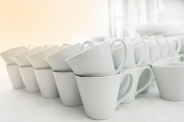 Soft stack of white coffee cup