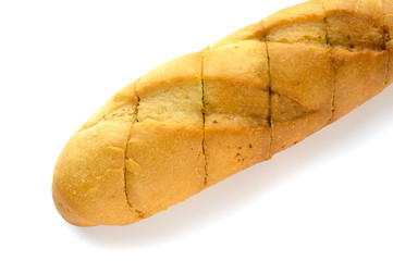 wite bread close up on white background