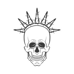 Vector skull with barbed wire symbol. Freedom concept illustration