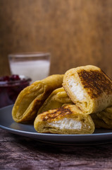 Pancakes with white filling