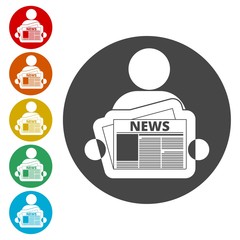 Read newspaper logo vector icon 