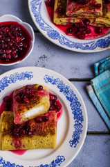 Pancakes with white filling