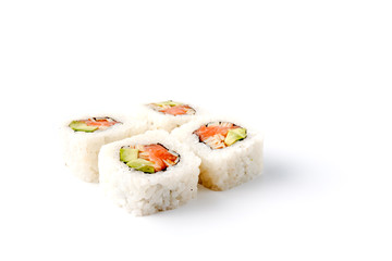 sushi roll isolated on white.