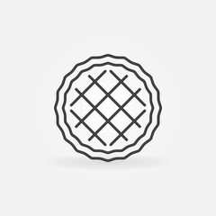 Pie outline vector icon in thin line style