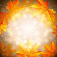 Naklejka na ściany i meble Autumn leaves background
