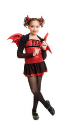 The girl in a suit of a devil