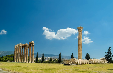 Olympian Zeus columns  ruins  in Athens  Greece