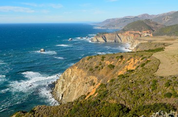 View of Pacific coast in Big Sur state parks in California