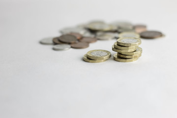 British coins isolated on white background