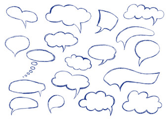 Cute speech bubble doodle set