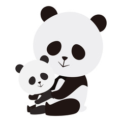 Obraz premium パンダの親子 イラスト