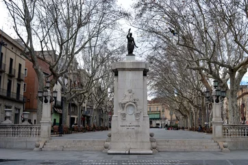 Wandaufkleber Narcís Monturiol Statue at Rambla, Figueres © agumus