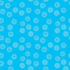 Vector blue bacteria seamless pattern