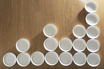 A graph of a white dish