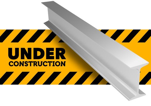 Under construction sign. Steel l-beam. Vector illustration