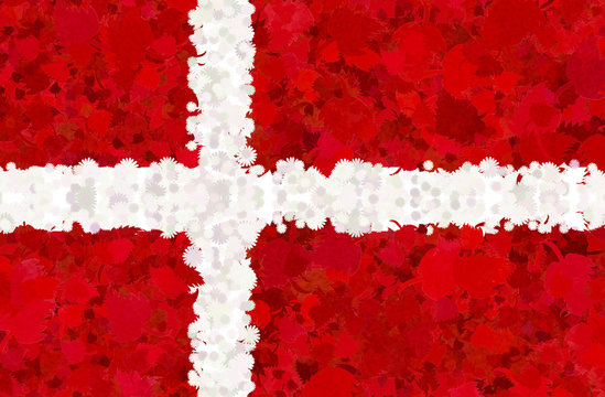 Danish flag with natural motives