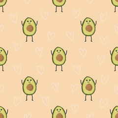 pattern with cartoon avocado