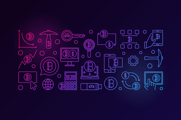 Cryptocurrency technology colorful banner