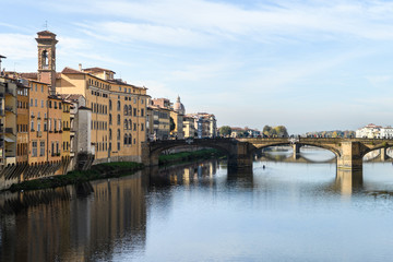 Fototapeta na wymiar Vasari corridor over the Arno River, florence