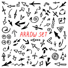 Arrows Doodle Set. Stock vector template, easy to use.