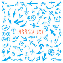 Arrows set, hand drawn arrows set, sketched style