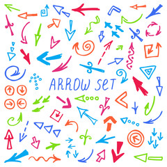 Arrows set, hand drawn arrows set, sketched style