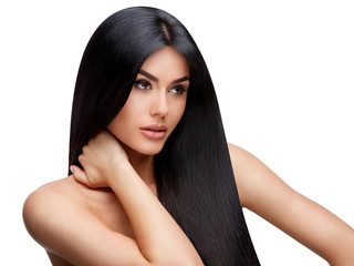 Naklejka premium Beautiful Young Woman with Clean healthy hair