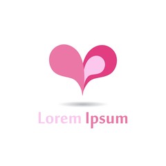 Abstract logo for business company. Pink heart. Color Vector icon