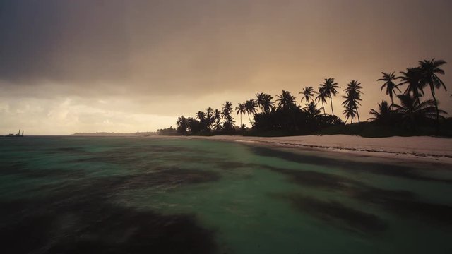Landscape of paradise tropical island beach Punta Cana, Dominican Republic 