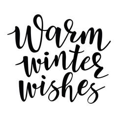 Poster, card with 'warm winter wishes'