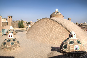 Rooftops of houses in Kashan, Iran.
