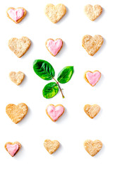 cookies for Valentine Day heartshaped on white background top vi