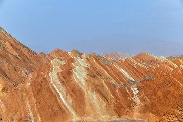 Rainbow mountains in asian geopark at China