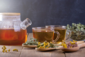 Dried herbals for tea and herbal tea