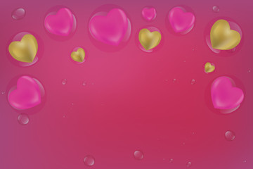 Pink Valentine concept background with space for text, illustration vector.