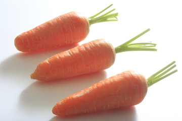 Three fresh carrots