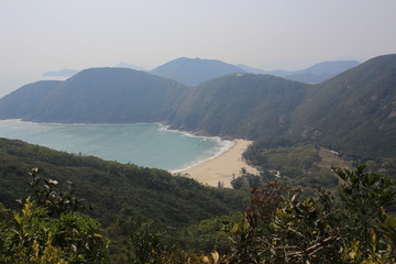 beautiful beach at hongkong surburb, one of the tourism hot spot in Long Ke Wan ,  Sai Kung, Hong Kong Global Geopark, china