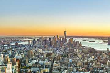 specular sunset skyline of New York