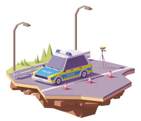 Vector low poly German police car © Taras Livyy