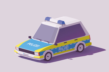 Vector low poly German police car © Taras Livyy